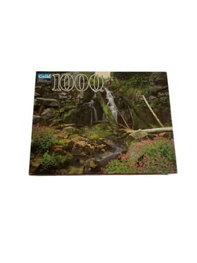 Vintage Guild Hasbro 1000 Piece Jigsaw Puzzle Mount Rainier Waterfall Scenic